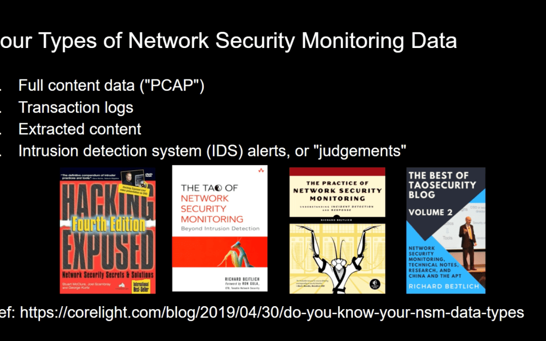 Zeek in Action, Video 10, Examining the Four Types of Network Security Monitoring Data